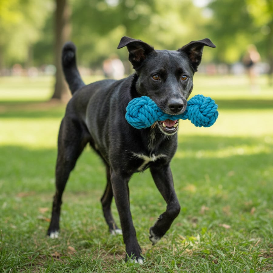 Tootoy! Hueso Mordedor de Cuerda Azul para perros