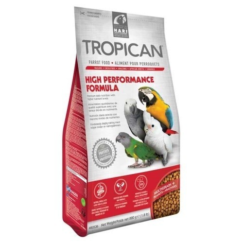 Alimentación Tropican High Performance para loros sabor Natural