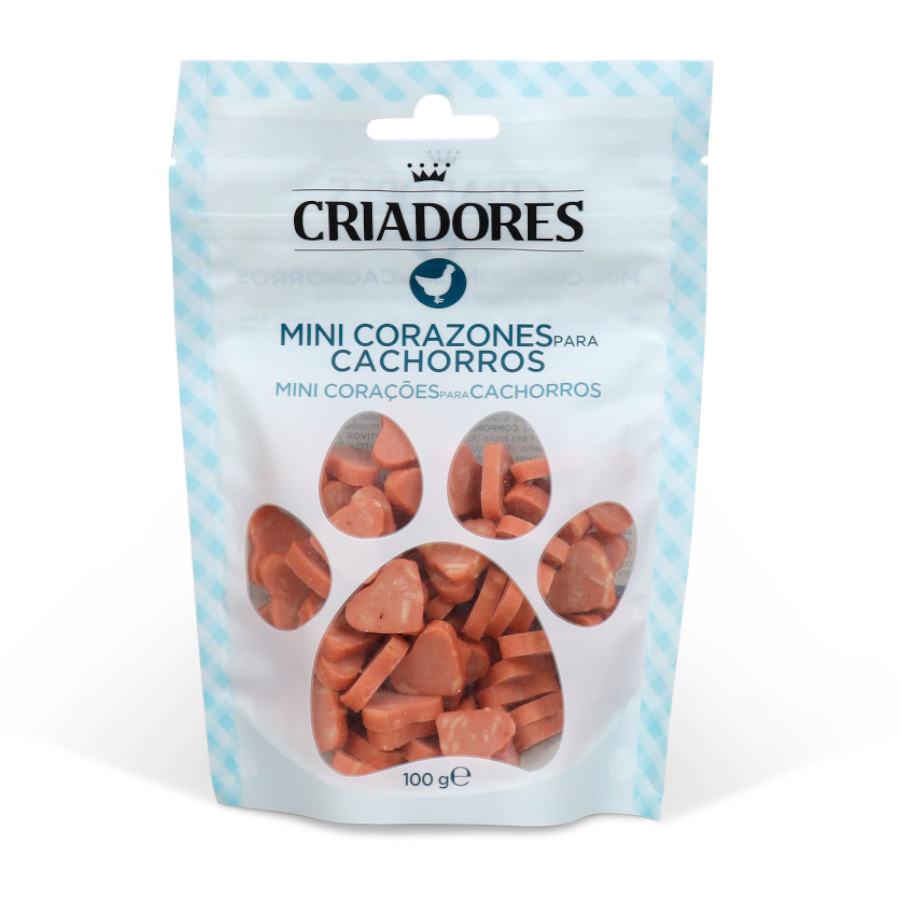 100 g Criadores Bocaditos Mini Corazones snack para cachorros