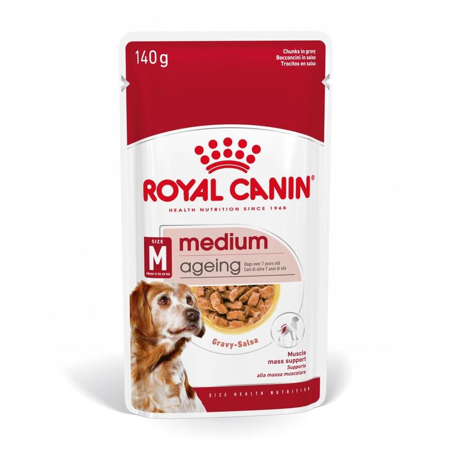 48 sobres x 140 g Royal Canin Medium Ageing sobre en salsa para perros senior ¡Pack ahorro!