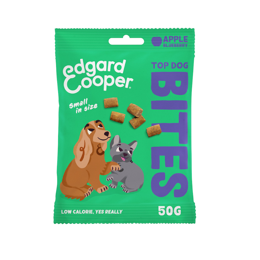 2 bolsitas x 50 g Edgard & Cooper Bocaditos Mini de Manzana para perros ¡Pack ahorro!