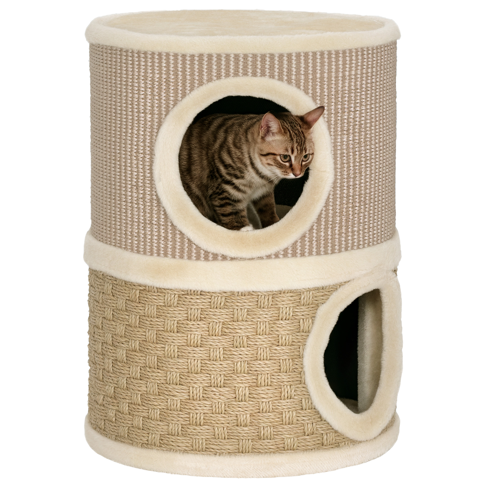 PawHut Barril Rascador Caqui y Café
