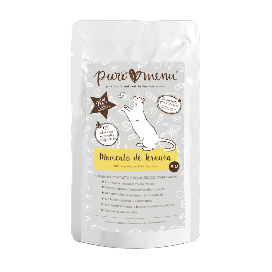 Imagen de Puromenu Sobre POLLO (Momento de Ternura) 100 g para Gatos