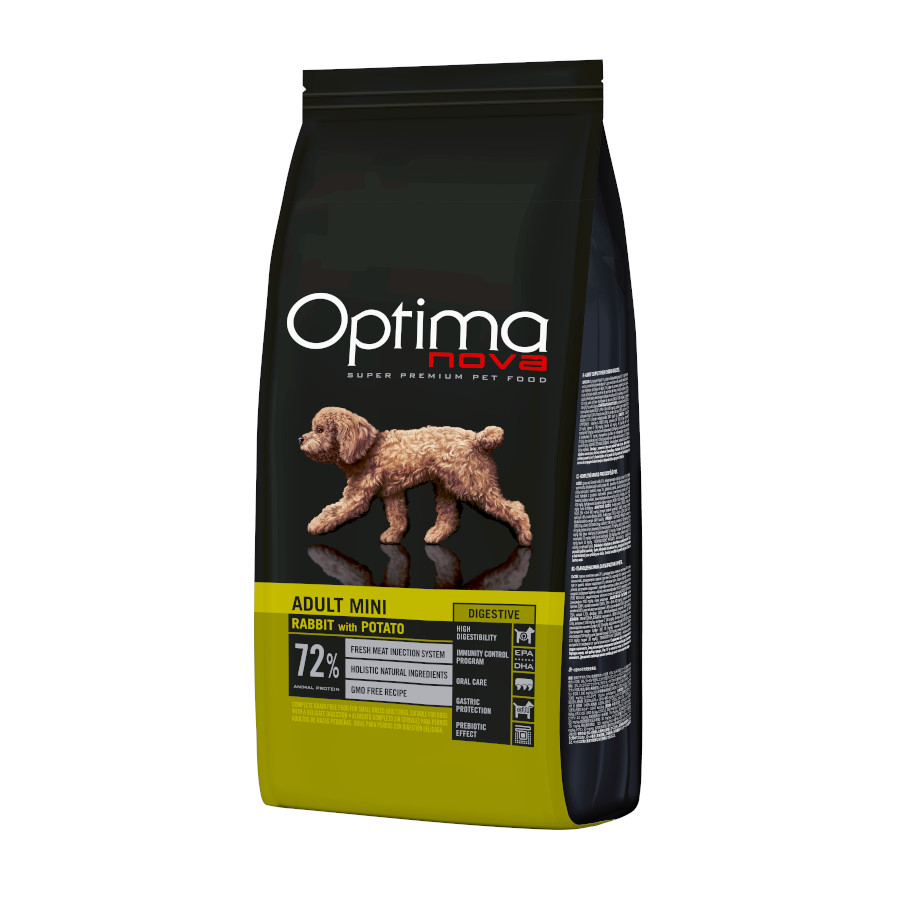 2 kg Optima Nova Adult Mini Digestive Conejo pienso para perros