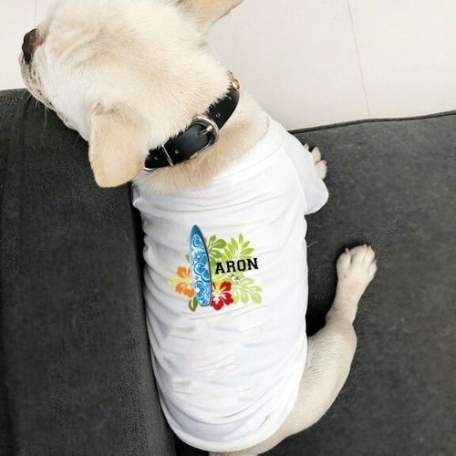 Camiseta Hawaii personalizable para perros color Blanco, , large image number null