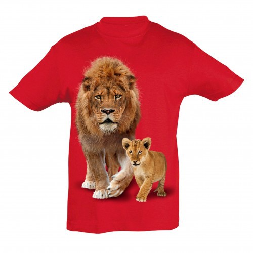 Camiseta Niño León y cría color Rojo, , large image number null