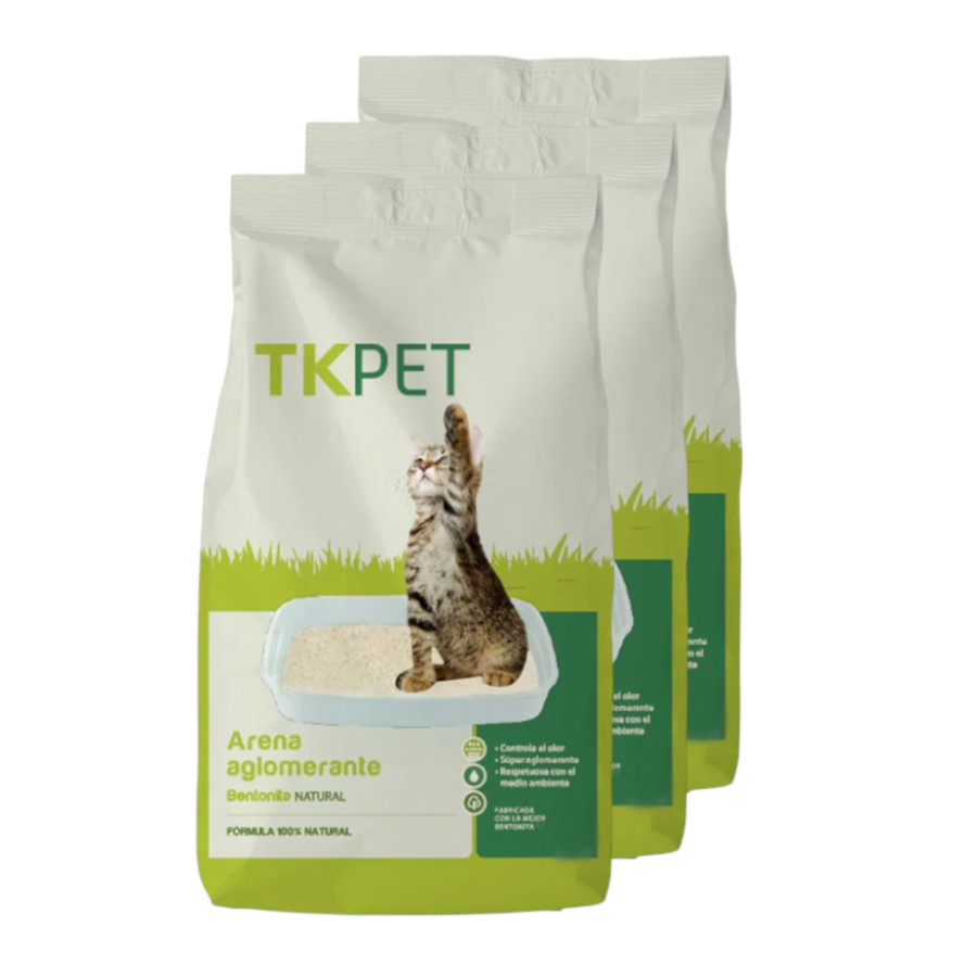 3 x 10 L TK-Pet Arena Aglomerante de Bentonita y Natural para Gatos ¡Pack ahorro!