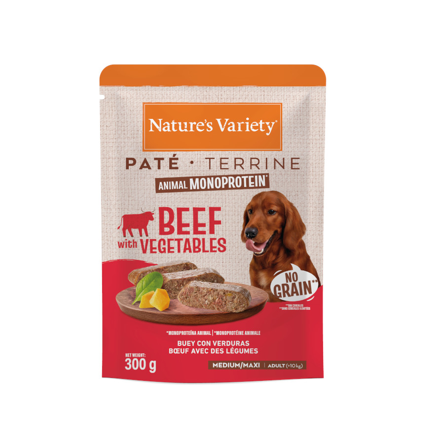 12 sobres x 300 g Nature’s Variety Medium/Maxi Adult buey sobre para perros ¡Pack ahorro!