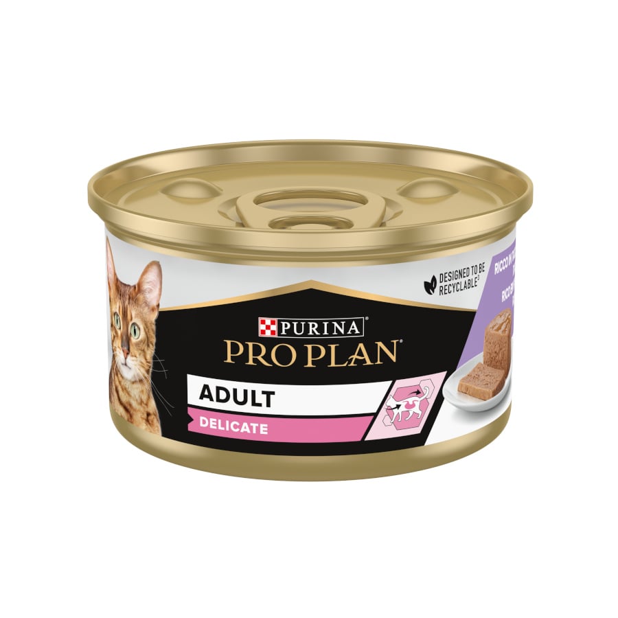 24 latas x 85 g Pro Plan Delicate Mousse rico en pavo para gatos ¡Pack ahorro!