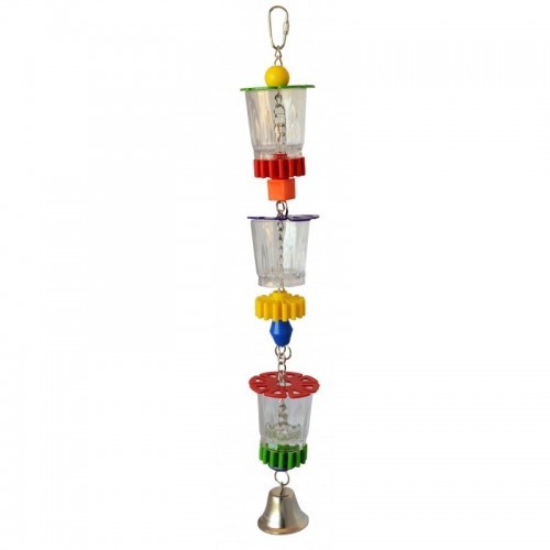 Juguete forrajeador triple para loros color Varios
