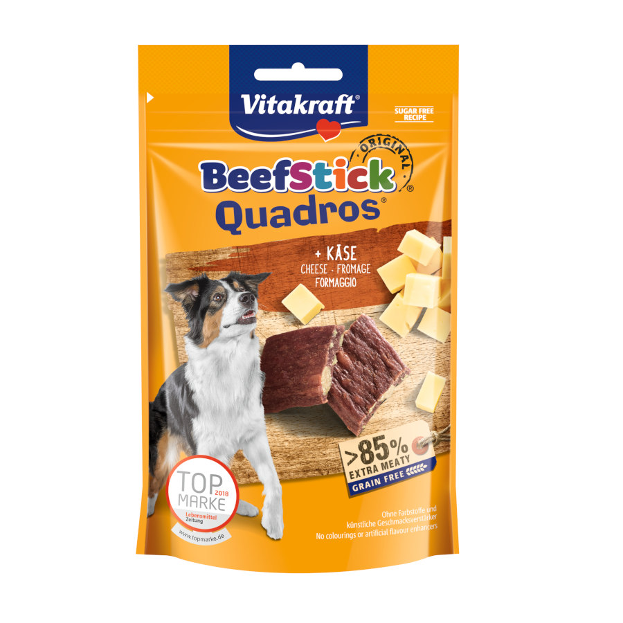 70 g Vitakraft BeefStick Quadros Bocaditos Queso para perros