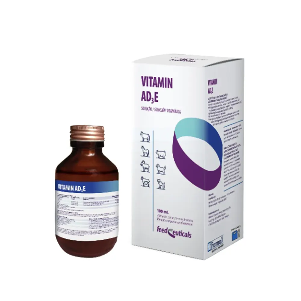 Vitamin AD3E 100 ml suplemento vitamínico para deficiencias de vitaminas A, D3 y E en diversas especies animales Hifarmax