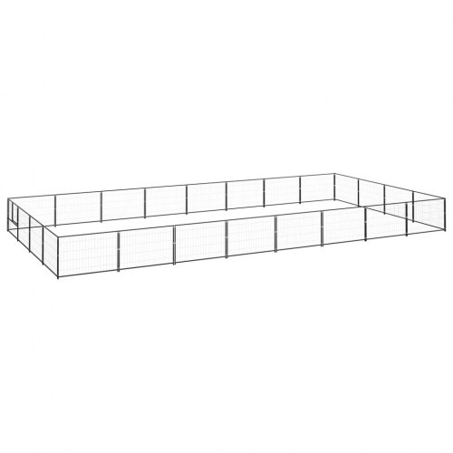VidaXL Perrera Rectangular Negra