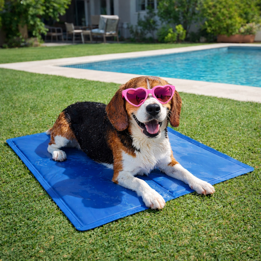 Summer Vibes Manta Refrescante Azul para perros