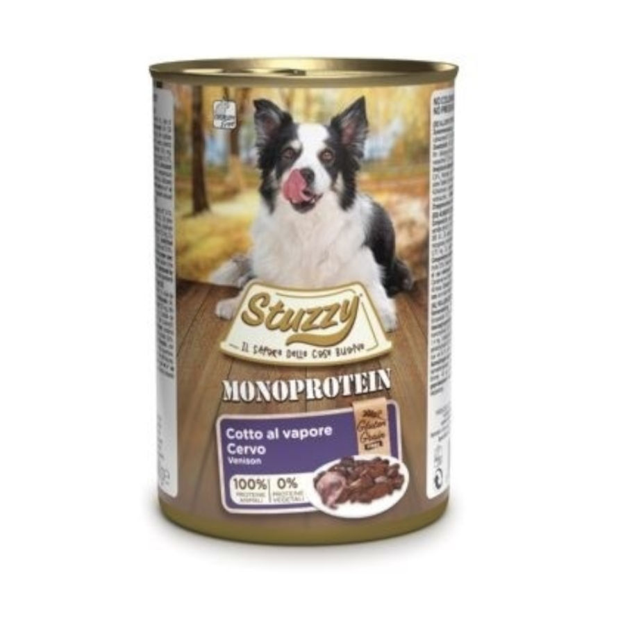 STUZZY Monoprotein Cervo - Alimento completo per cani adulti 400 gr
