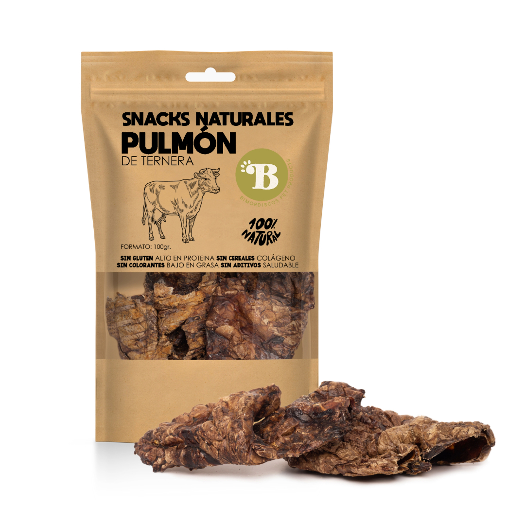 BIMORDISCOS Snack Natural Pulmón de Ternera para Perros