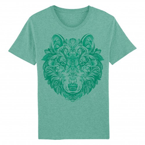 Camiseta Lobo Mandala color Verde, , large image number null