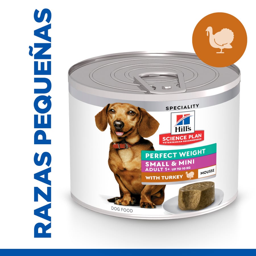 200 g Hill’s Science Plan Adult Small & Mini Perfect Weight Mousse de Pavo lata para perros