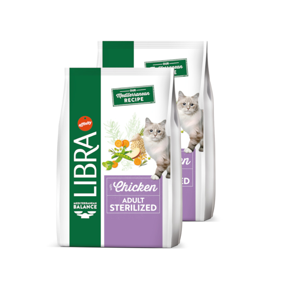 2 x 3 kg Libra Adult Sterilized Pollo pienso para gatos ¡Pack ahorro!