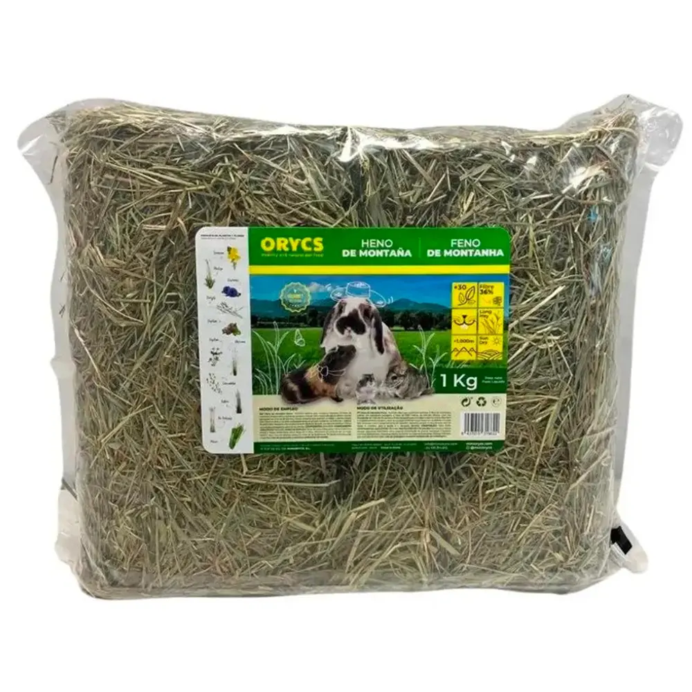 Heno de Montaña ORYCS alimento para pequeños herbívoros 500 g