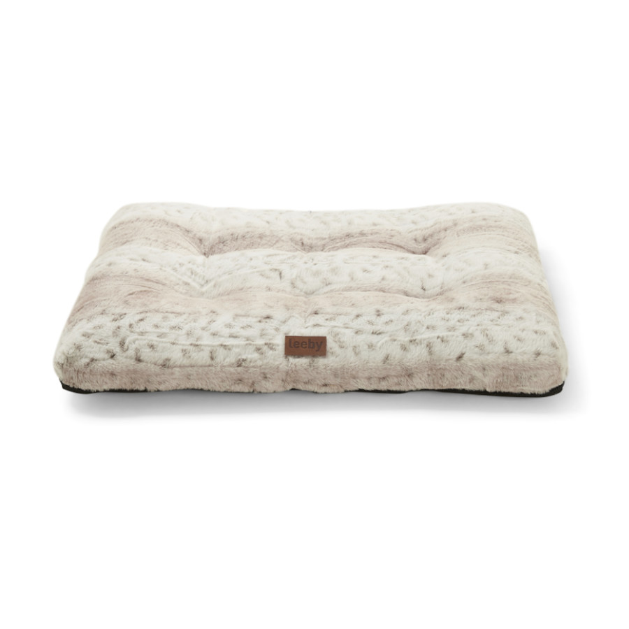 Leeby colchón suave leopardo print para perros