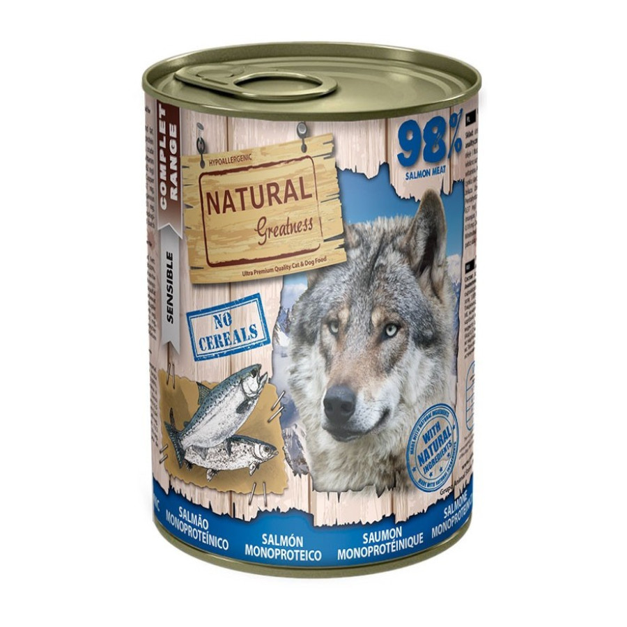 Imagen de Natural Greatness Lata Monoproteico SALMÓN (Sin Cereal) para Perros 170g