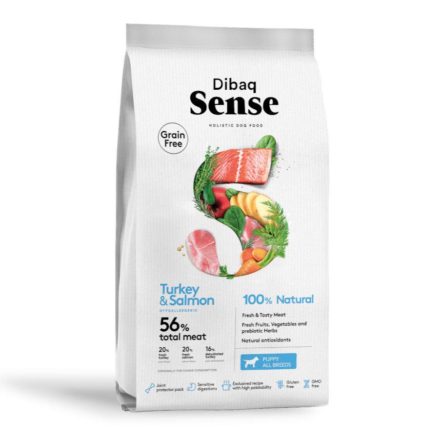 12 Kg Dibaq Sense Pienso Grain Free Salmón y Pavo para cachorros