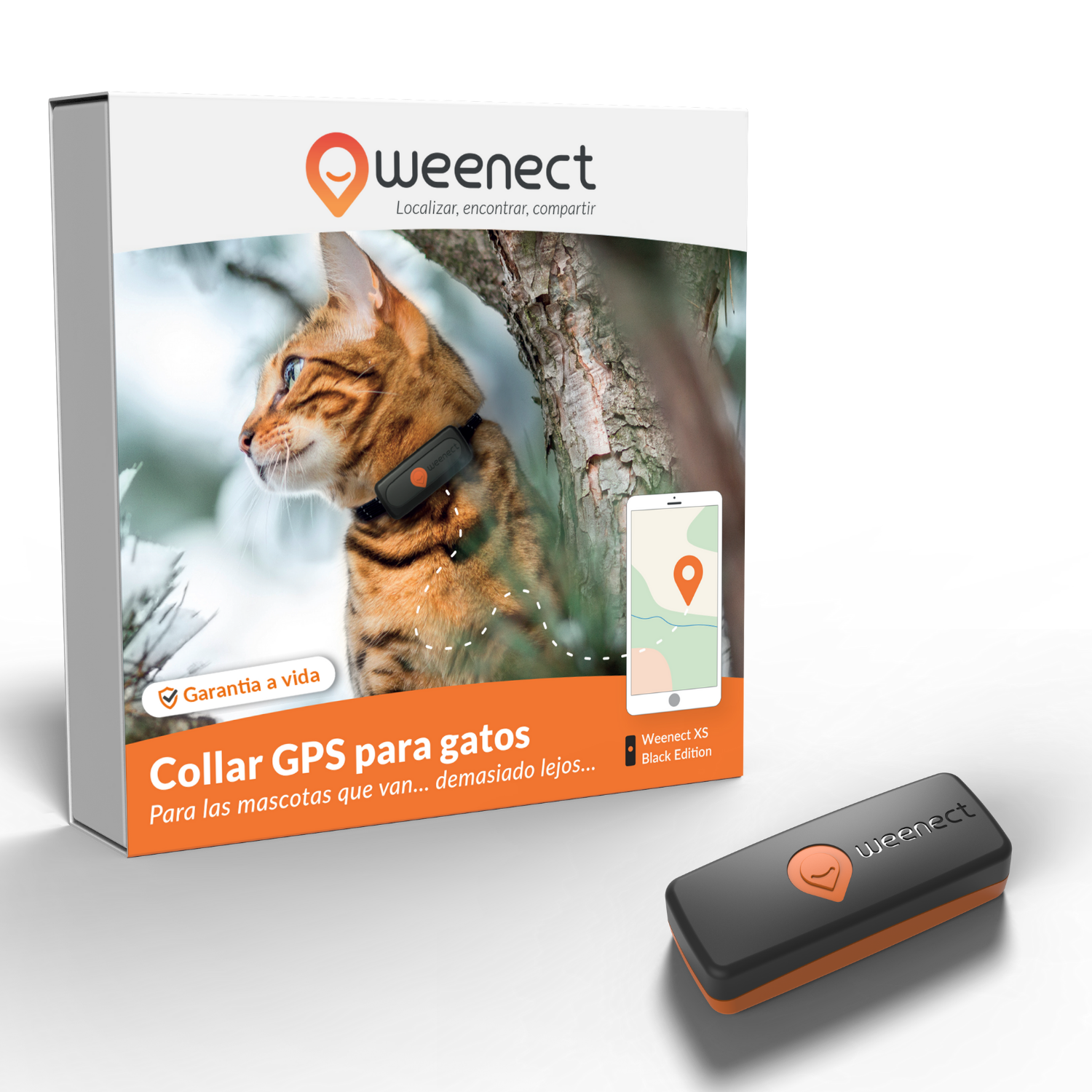 Weenect XS – GPS para gato (Negro)