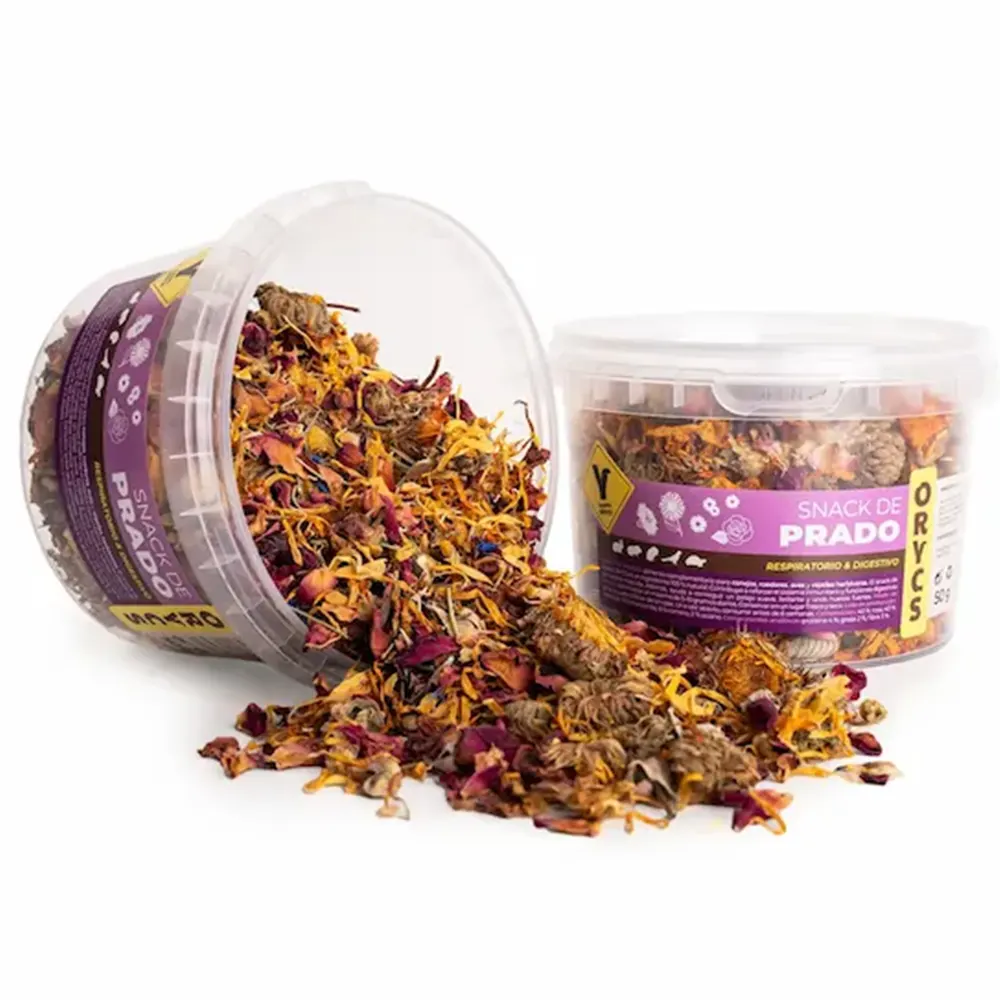 Snack Prado ORYCS alimento complementario para conejos, roedores, aves y reptiles herbívoros 50 g