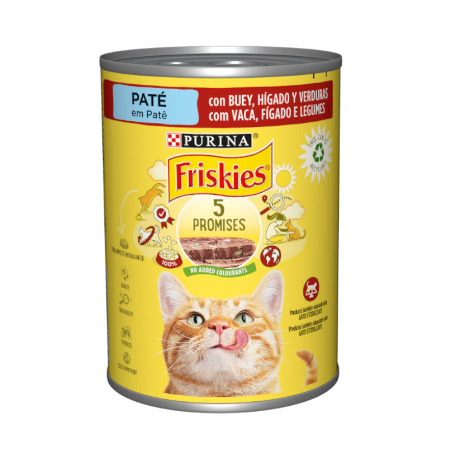 400 g Friskies Adult Buey e hígado en Paté lata para gatos