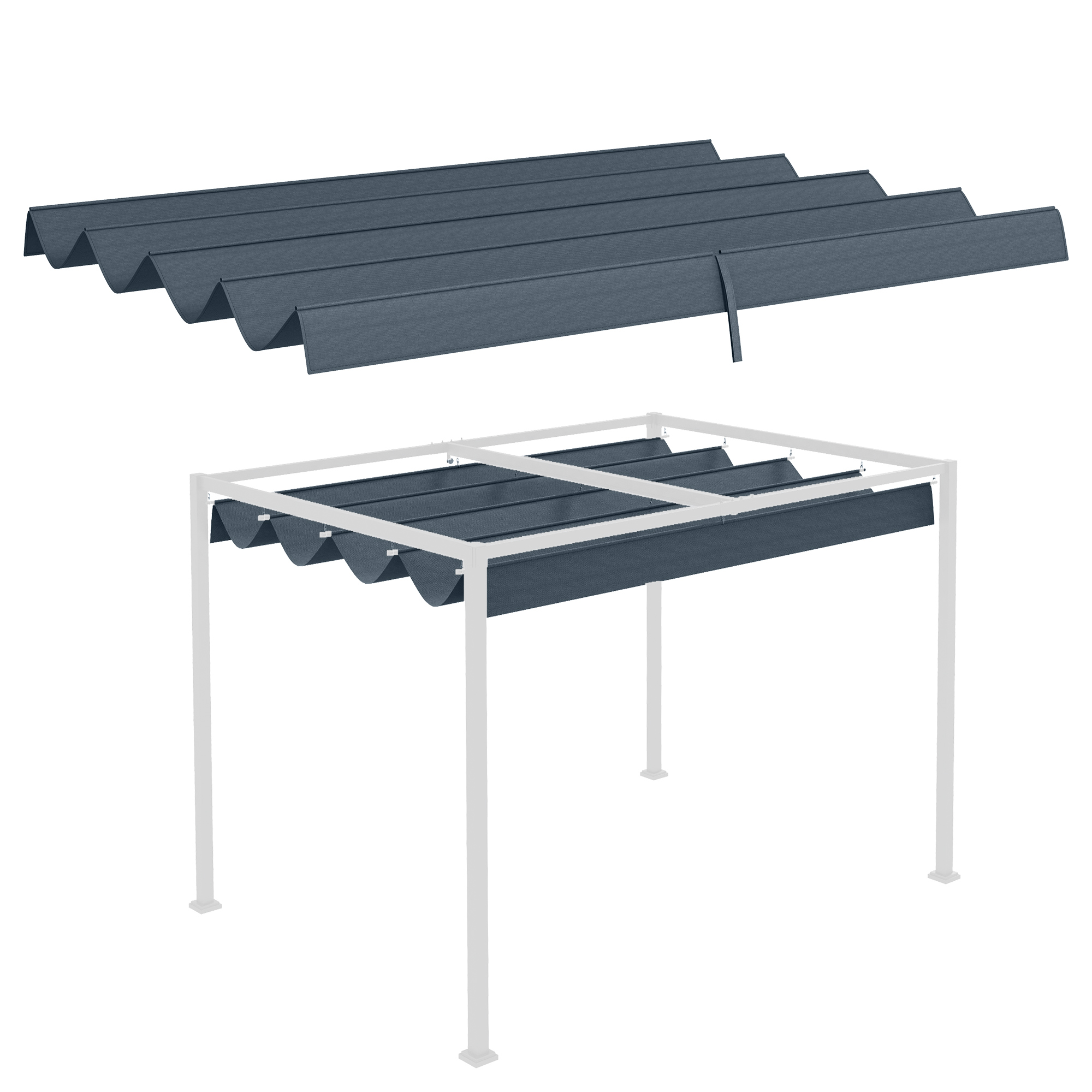 Outsunny Techo de Pérgola Gris Oscuro