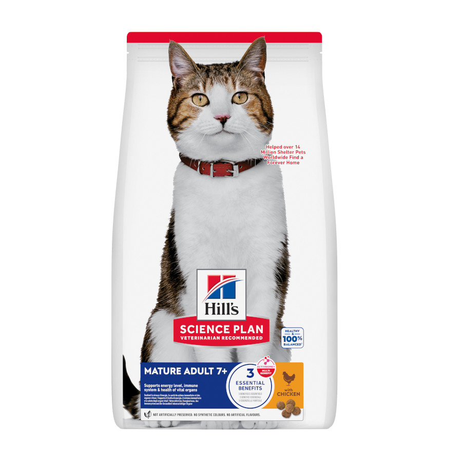 10 kg Hill’s Science Plan Mature Adult 7+ Pollo pienso para gatos