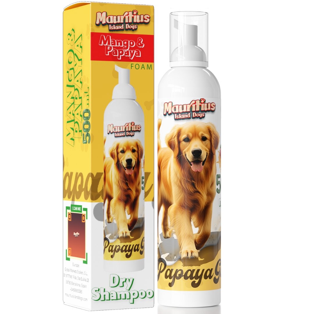 Champú en Seco 500ML Espuma de Mango y Papaya Lavado Seco Sin Enjuague con Extractos Naturales