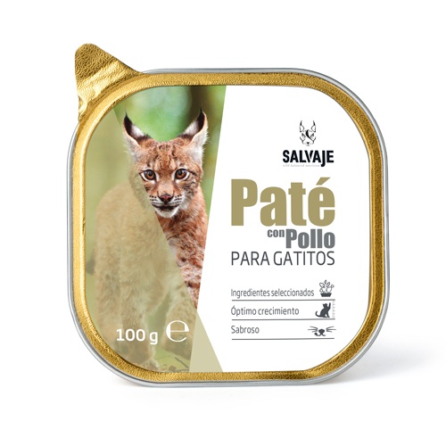 12 tarrinas x 100 g Salvaje Pollo en Paté tarrina para gatitos ¡Pack Ahorro!