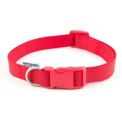 Collar ajustable de nylon para perros color Rojo, , large image number null