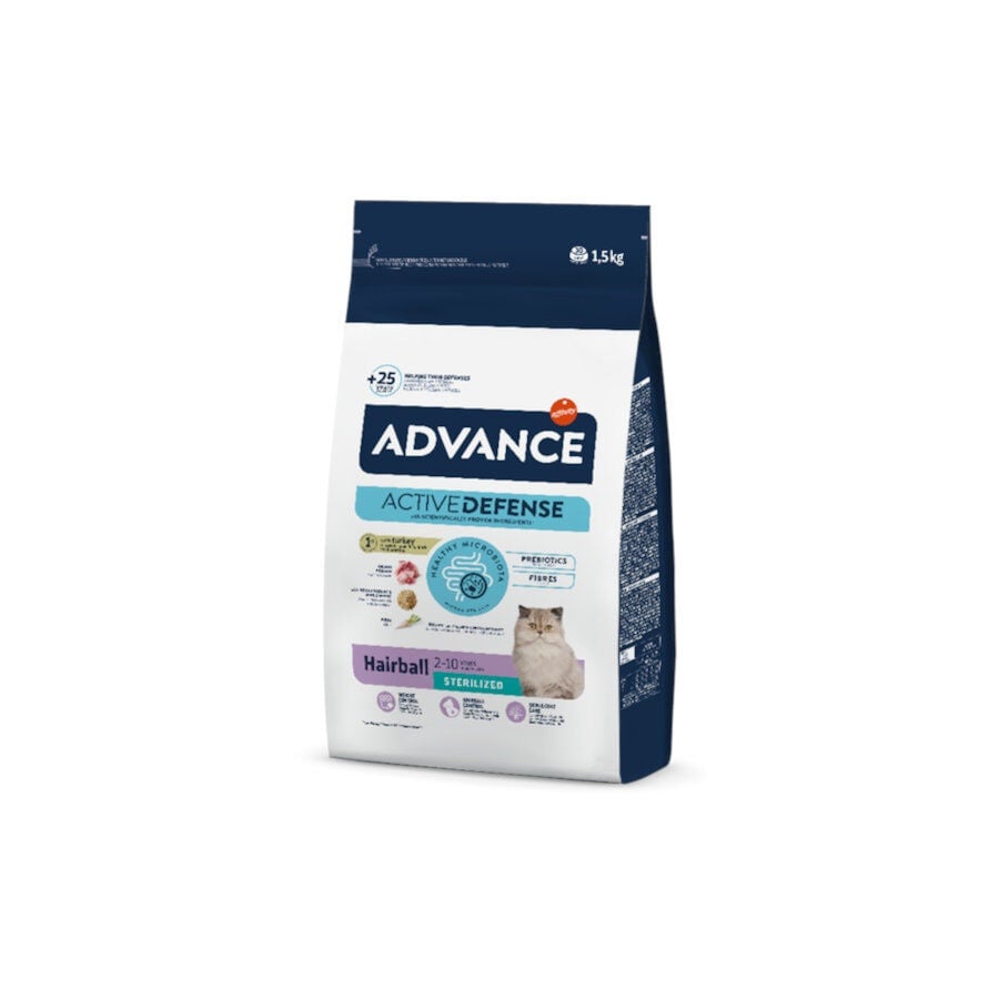 Advance Sterilized Hairball Pavo y Cebada pienso para gatos