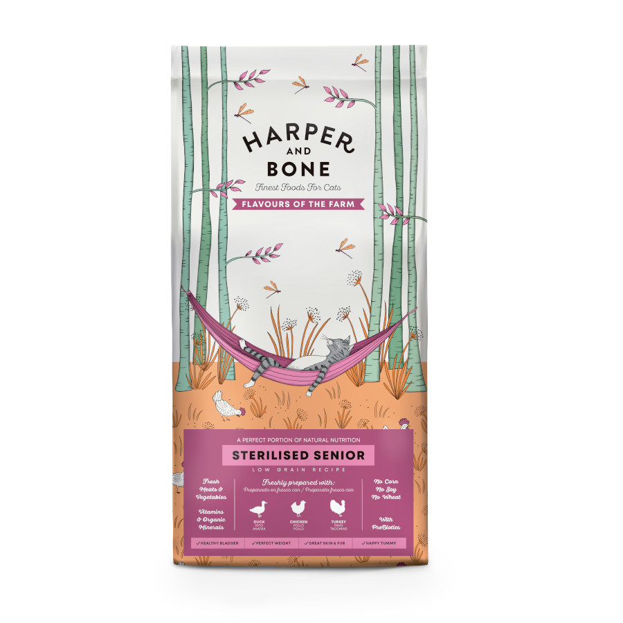 5 kg Harper & Bone Flavours Farm Pienso Pollo y Pavo Esterilizado Senior para gatos