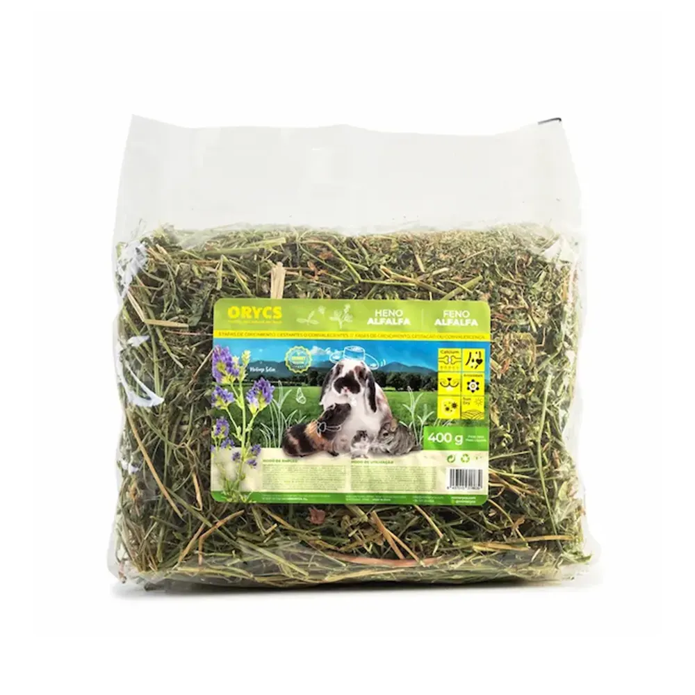 Heno de Alfalfa ORYCS para pequeños herbívoros 400 g