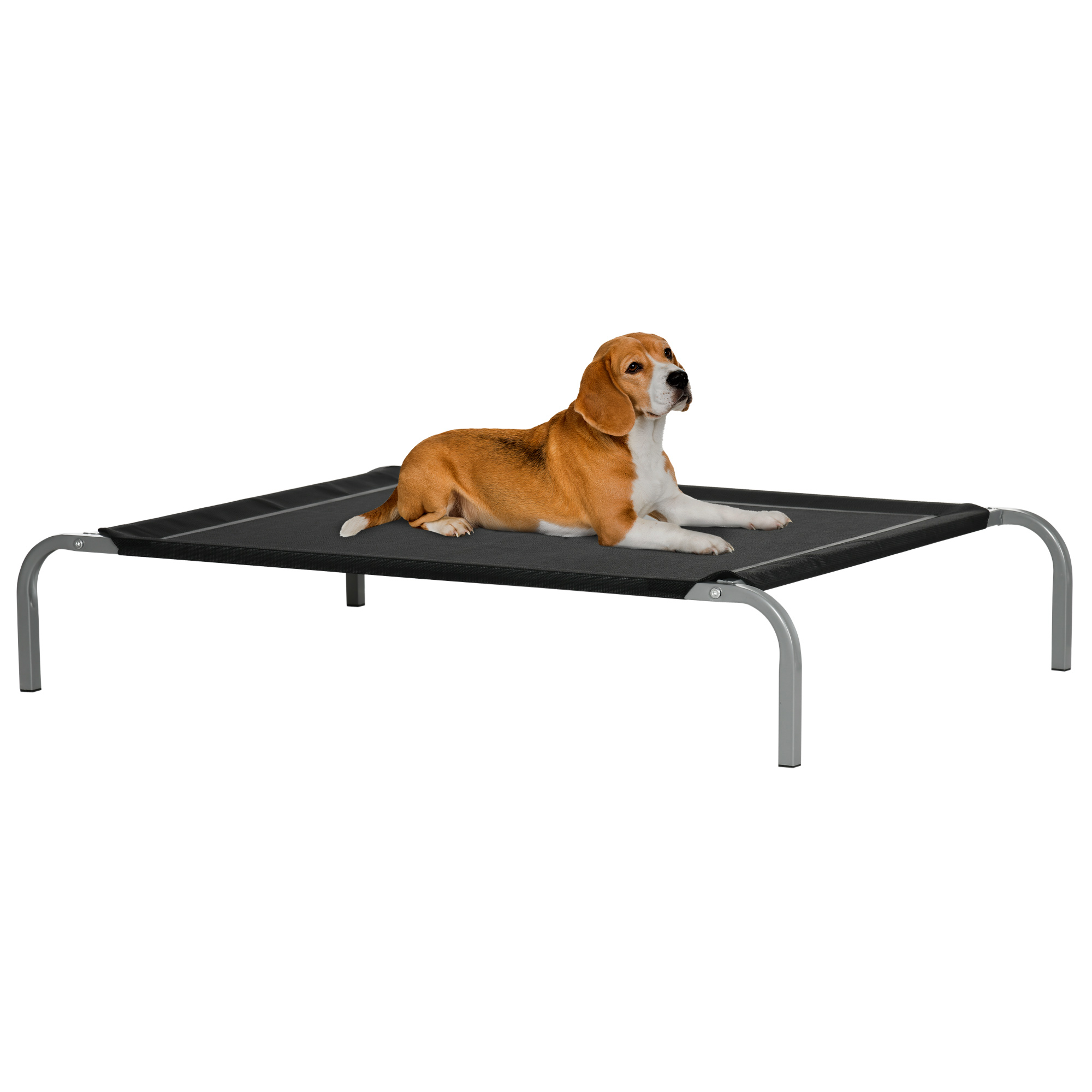 PawHut Cama Elevada Perros Negro