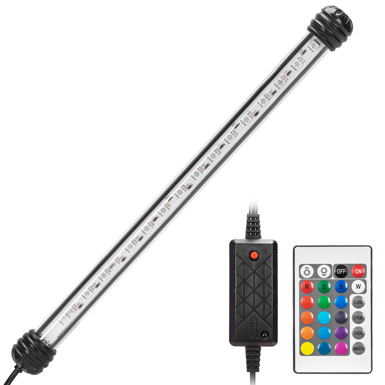 Nobleza - Acuario LED Iluminación con Remoto Control, luz RGB para Acuario, IP67 a Prueba de Agua, Universal Fit Lámpara de Acuario Regulable(4w 40CM,