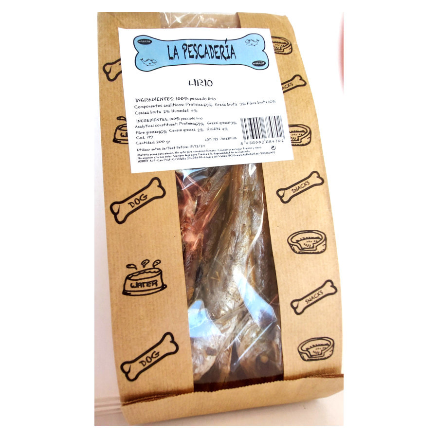 200 g Hobbitalf La Pescadería Lirios para perros