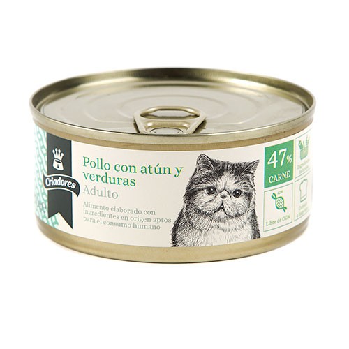 48 latas x 170 g Criadores Adulto Pollo y Atún lata para gatos ¡Pack ahorro!