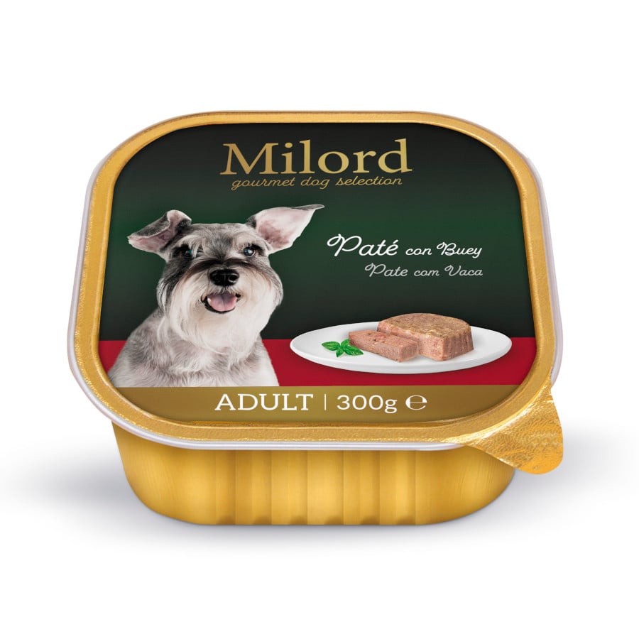 12 tarrinas x 300 g Milord Adult Buey en Paté tarrina para perros ¡Pack ahorro!