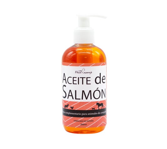 Aceite de Salmón Para Perros, Gatos, Caballos (250 ml) | Rico en Omega 3, 6 y 9 para la Salud de Piel, Pelaje y Plumaje de las Mascotas