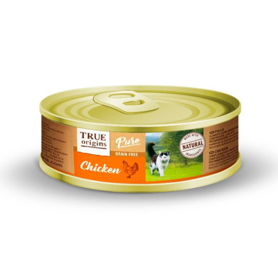 85 g True Origins Pure Adult Pollo lata para gatos
