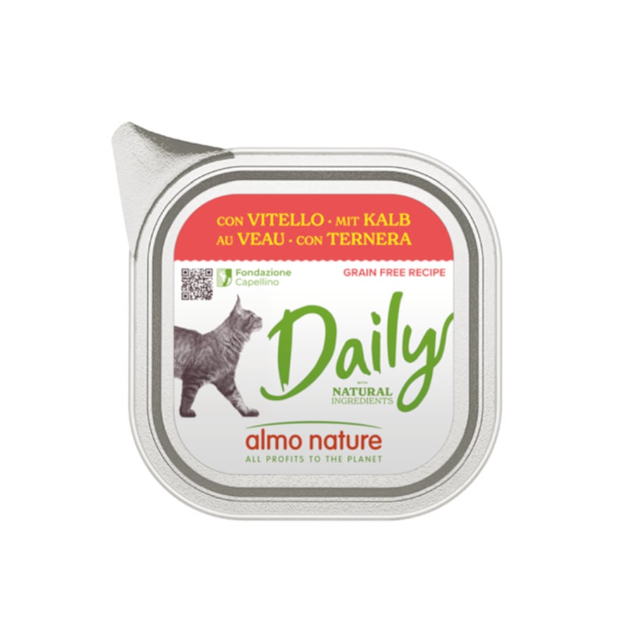 0.1 KG 100 g Almo Nature Daily Grain Free Ternera para gatos