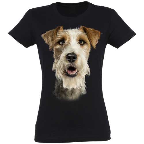 Camiseta Jack Russell pelo largo para mujer color Negro, , large image number null