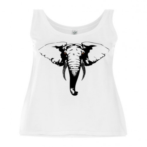 Camiseta tirantes mujer elefante color Blanco, , large image number null