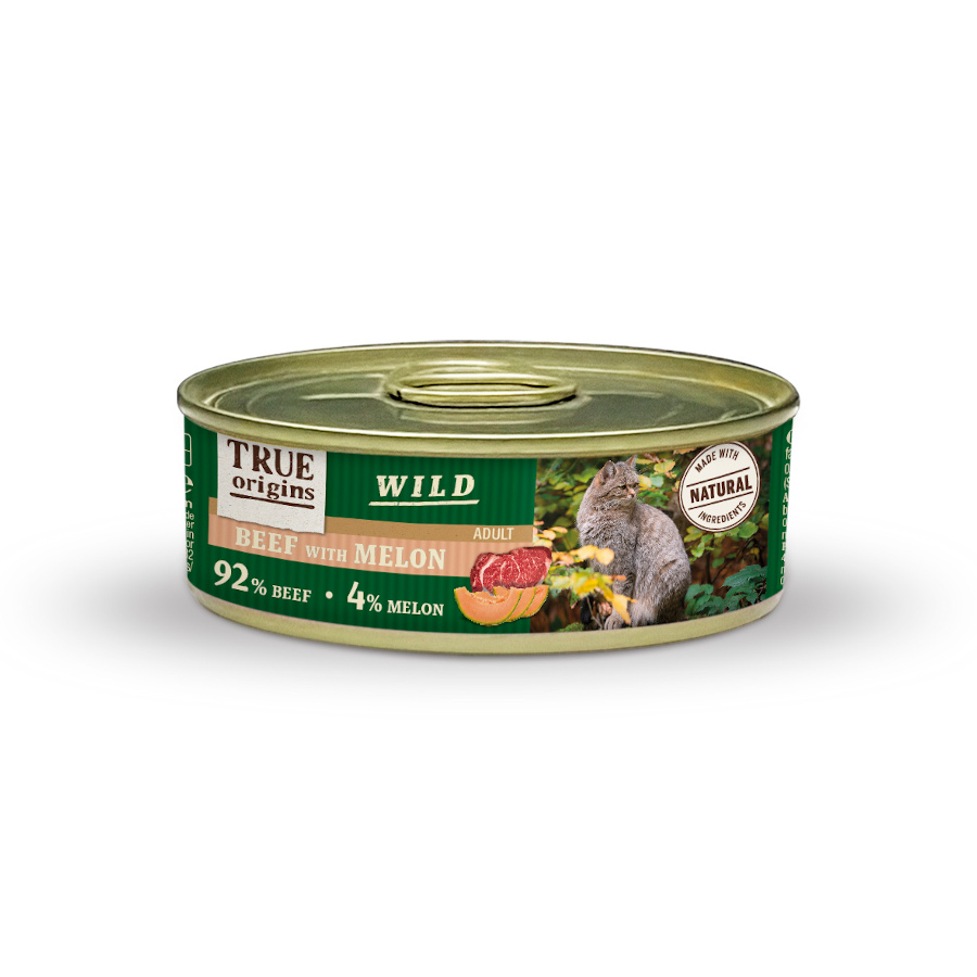 48 latas x 85 g True Origins Wild Adult Ternera y Melón lata para gatos ¡Pack Ahorro!