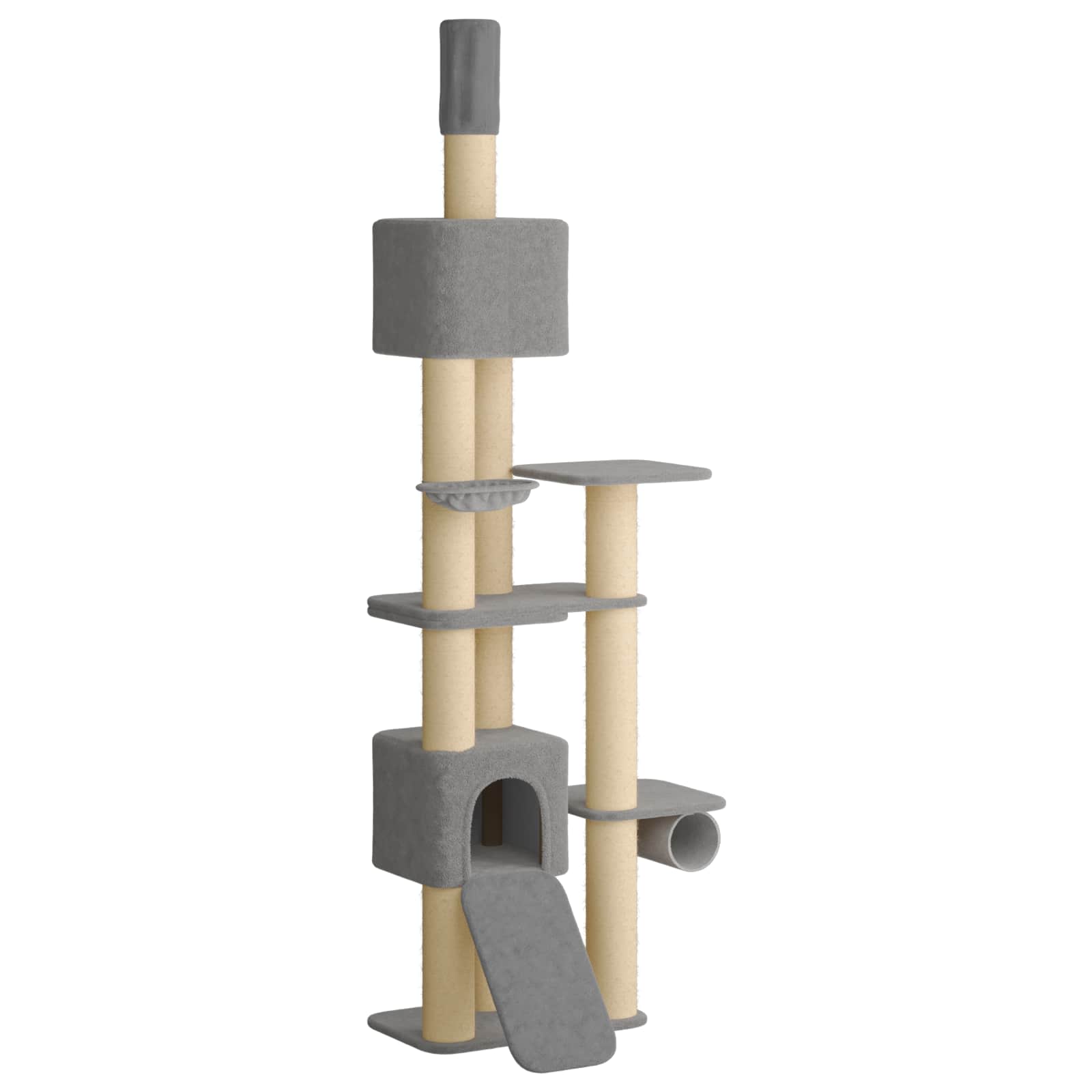 vidaXL Árbol para gatos del suelo al techo con poste de sisal Torre para gatos